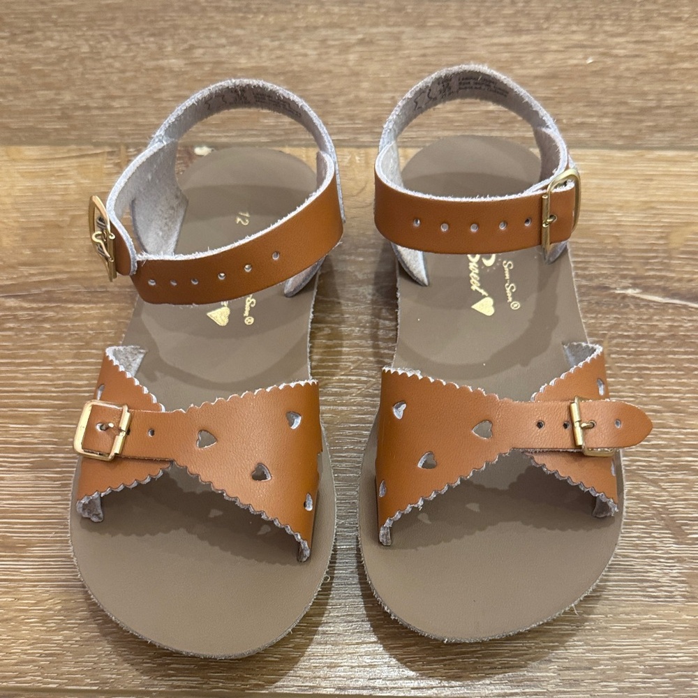 Salt Water Sandals by Hoy Brown Leather Sandals with Ankle Straps